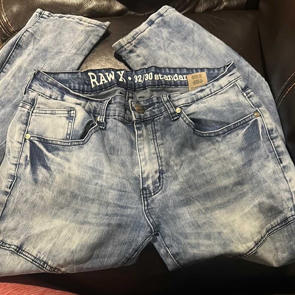 RAW X Men's Light Blue Skinny Jeans